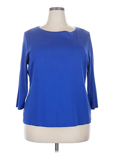 Pre-owned Talbots 3/4 Sleeve T-shirt In Blue