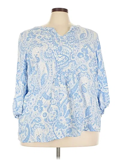 Pre-owned Talbots 3/4 Sleeve T-shirt In Blue