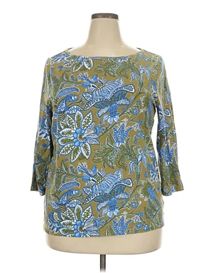 Pre-owned Talbots 3/4 Sleeve T-shirt In Blue