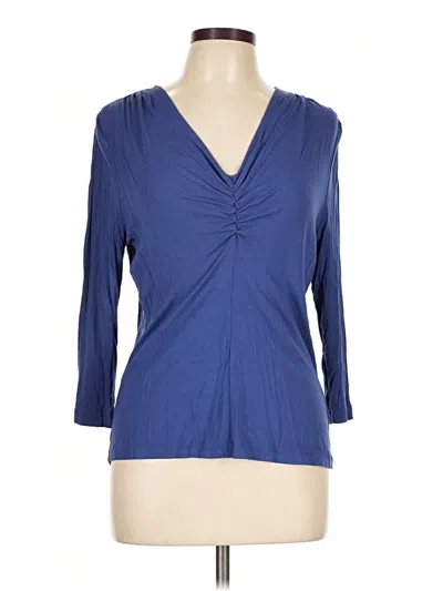 Pre-owned Talbots 3/4 Sleeve T-shirt In Blue