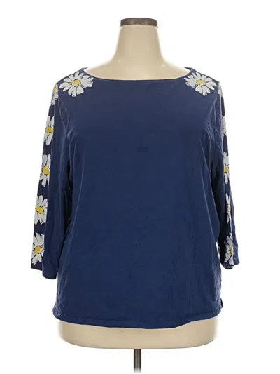 Pre-owned Talbots 3/4 Sleeve T-shirt In Blue