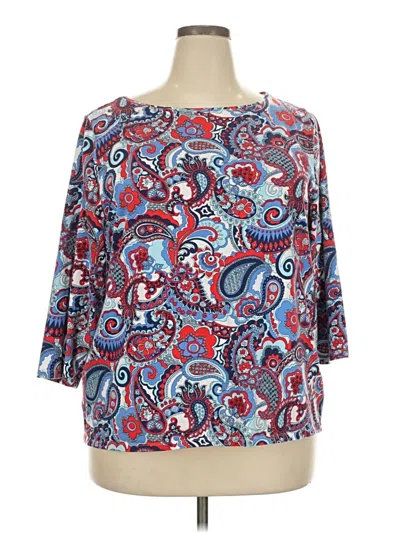 Pre-owned Talbots 3/4 Sleeve T-shirt In Blue