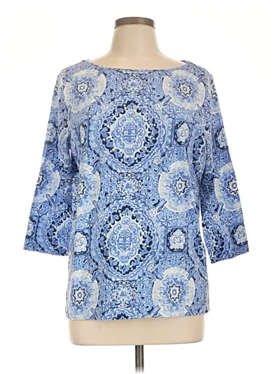Pre-owned Talbots 3/4 Sleeve T-shirt In Blue