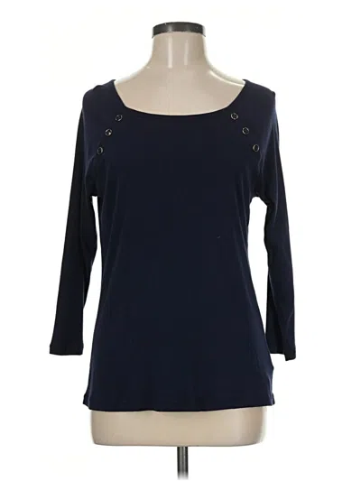 Pre-owned Talbots 3/4 Sleeve T-shirt In Blue
