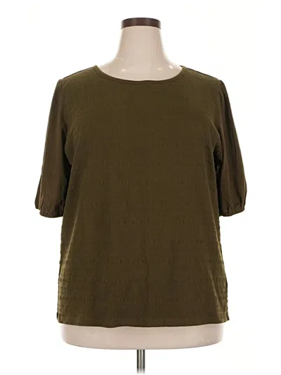 Pre-owned Talbots 3/4 Sleeve T-shirt In Brown
