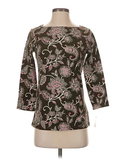 Talbots 3/4 Sleeve T-shirt In Brown