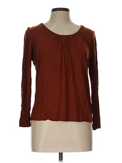 Pre-owned Talbots 3/4 Sleeve T-shirt In Brown