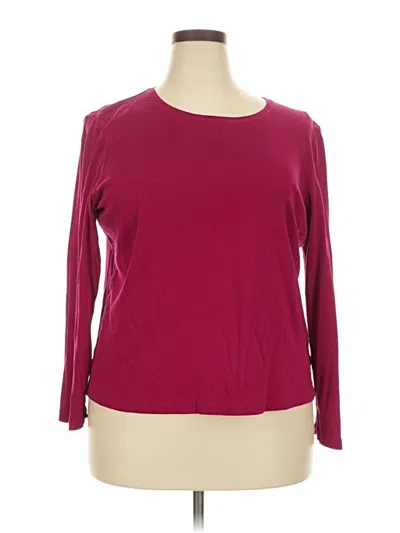 Pre-owned Talbots 3/4 Sleeve T-shirt In Burgundy