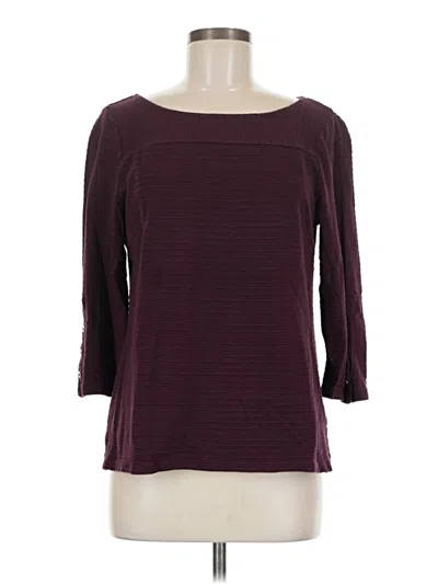 Pre-owned Talbots 3/4 Sleeve T-shirt In Burgundy