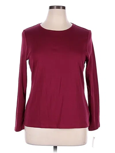 Talbots 3/4 Sleeve T-shirt In Burgundy