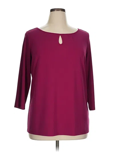 Pre-owned Talbots 3/4 Sleeve T-shirt In Burgundy
