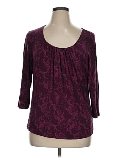 Pre-owned Talbots 3/4 Sleeve T-shirt In Burgundy