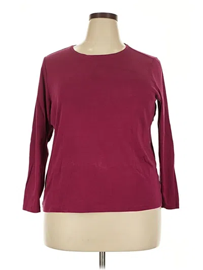 Pre-owned Talbots 3/4 Sleeve T-shirt In Burgundy