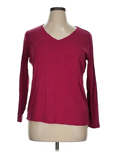 Pre-owned Talbots 3/4 Sleeve T-shirt In Burgundy