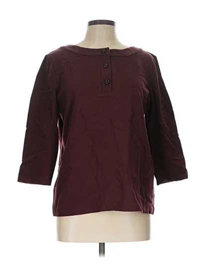 Pre-owned Talbots 3/4 Sleeve T-shirt In Burgundy