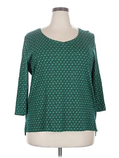 Pre-owned Talbots 3/4 Sleeve T-shirt In Green