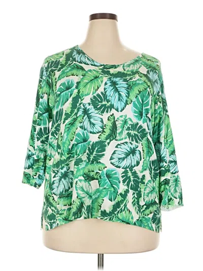 Pre-owned Talbots 3/4 Sleeve T-shirt In Green
