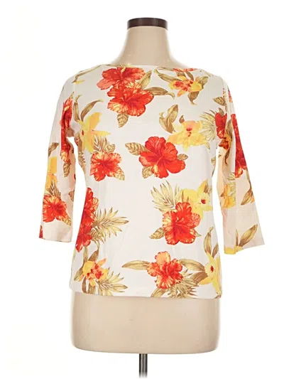 Pre-owned Talbots 3/4 Sleeve T-shirt In Ivory