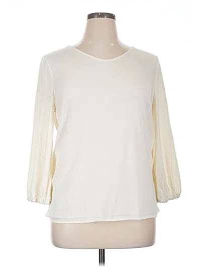 Pre-owned Talbots 3/4 Sleeve T-shirt In Ivory
