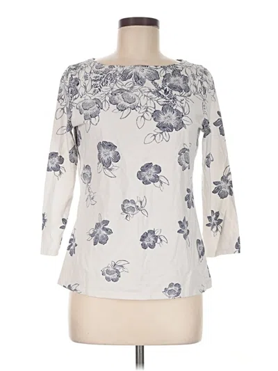 Pre-owned Talbots 3/4 Sleeve T-shirt In Ivory