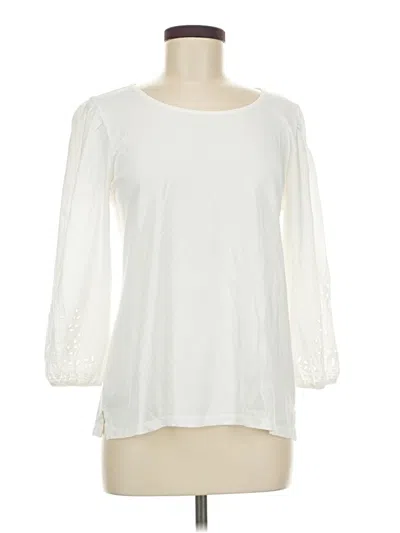 Pre-owned Talbots 3/4 Sleeve T-shirt In Ivory