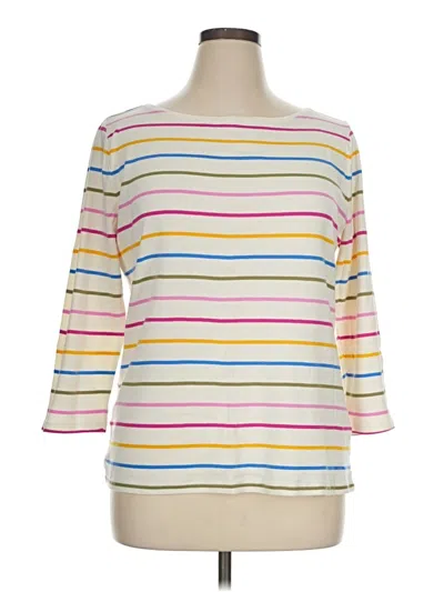 Pre-owned Talbots 3/4 Sleeve T-shirt In Ivory