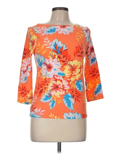 Pre-owned Talbots 3/4 Sleeve T-shirt In Orange