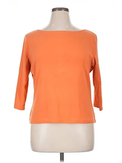 Pre-owned Talbots 3/4 Sleeve T-shirt In Orange