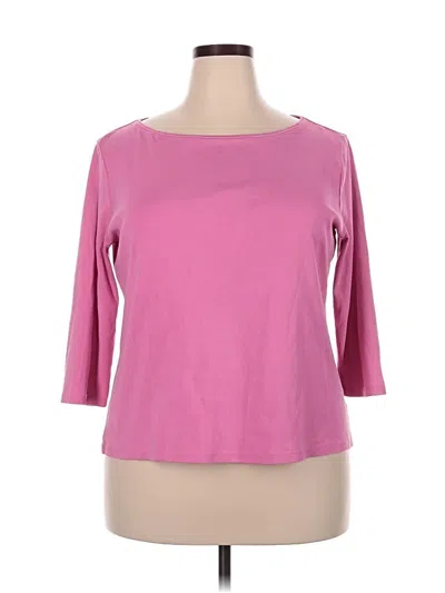 Pre-owned Talbots 3/4 Sleeve T-shirt In Pink