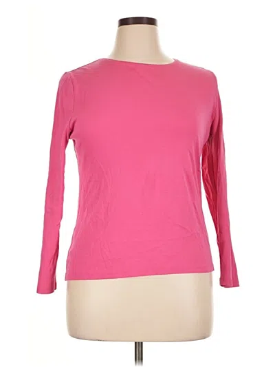 Pre-owned Talbots 3/4 Sleeve T-shirt In Pink