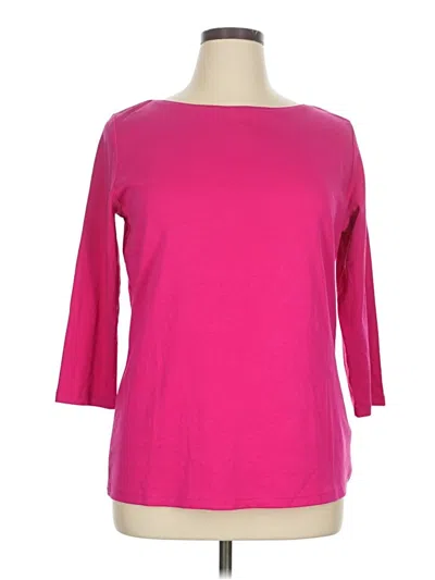 Pre-owned Talbots 3/4 Sleeve T-shirt In Pink
