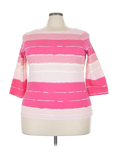 Pre-owned Talbots 3/4 Sleeve T-shirt In Pink