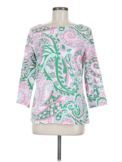 Pre-owned Talbots 3/4 Sleeve T-shirt In Pink