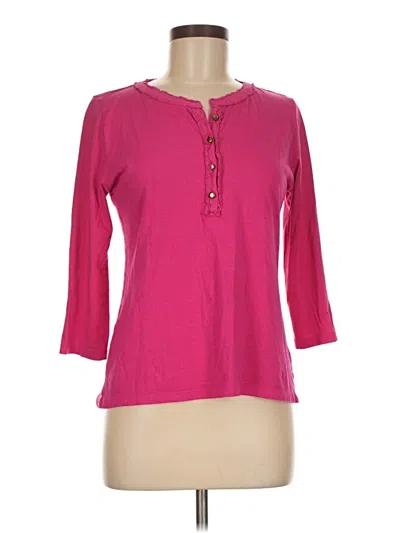 Pre-owned Talbots 3/4 Sleeve T-shirt In Pink