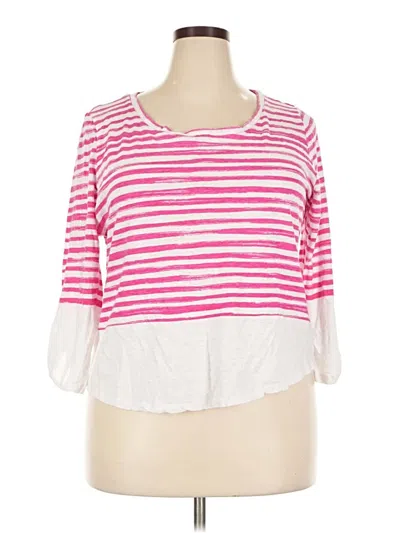 Pre-owned Talbots 3/4 Sleeve T-shirt In Pink