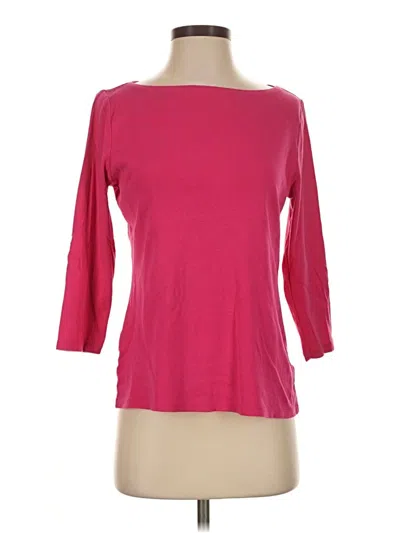Pre-owned Talbots 3/4 Sleeve T-shirt In Pink