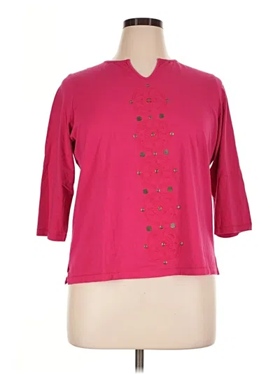 Pre-owned Talbots 3/4 Sleeve T-shirt In Pink