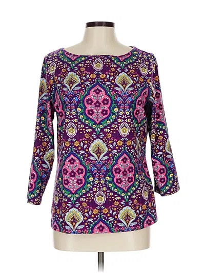 Pre-owned Talbots 3/4 Sleeve T-shirt In Purple