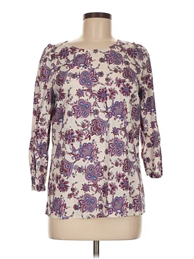 Pre-owned Talbots 3/4 Sleeve T-shirt In Purple