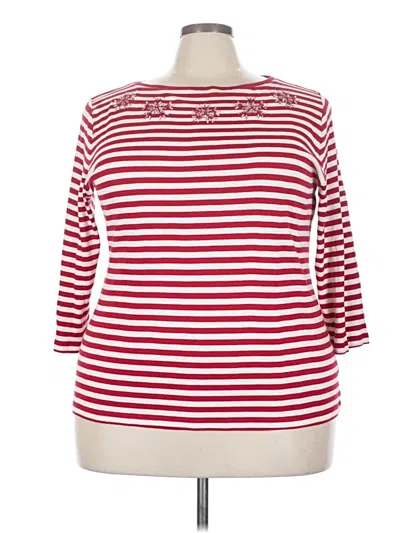 Pre-owned Talbots 3/4 Sleeve T-shirt In Red
