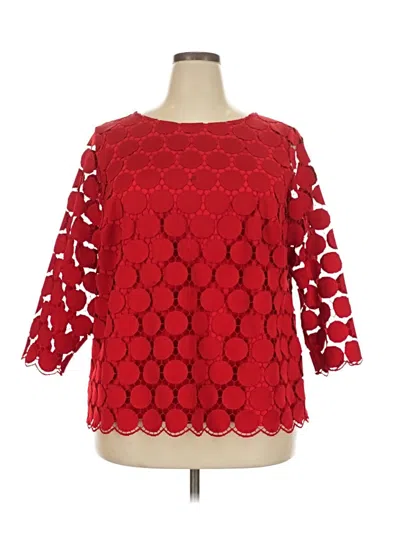 Pre-owned Talbots 3/4 Sleeve T-shirt In Red