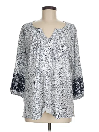 Pre-owned Talbots 3/4 Sleeve T-shirt In Silver