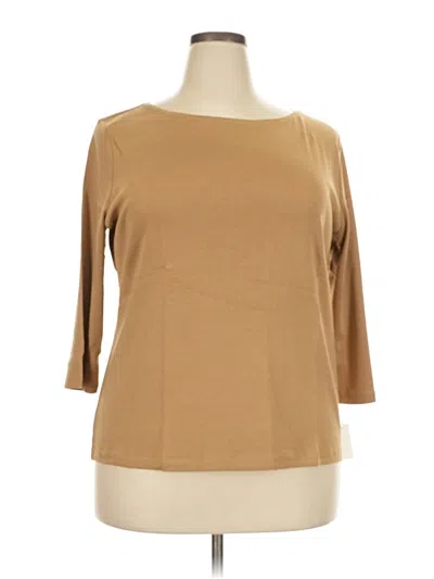 Pre-owned Talbots 3/4 Sleeve T-shirt In Tan