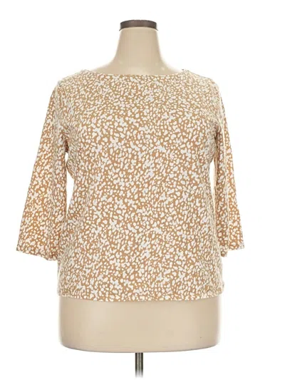 Pre-owned Talbots 3/4 Sleeve T-shirt In Tan