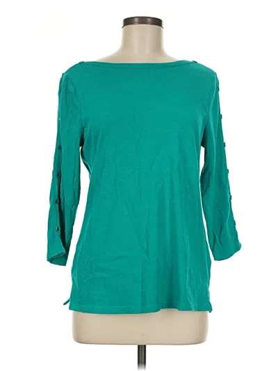 Pre-owned Talbots 3/4 Sleeve T-shirt In Teal