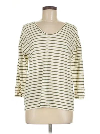 Pre-owned Talbots 3/4 Sleeve T-shirt In White