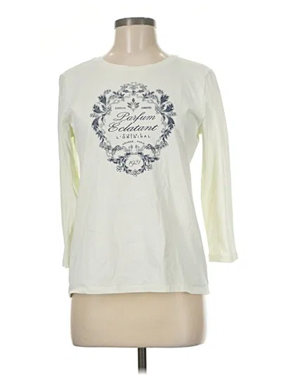 Pre-owned Talbots 3/4 Sleeve T-shirt In White