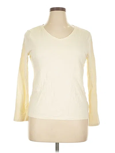 Pre-owned Talbots 3/4 Sleeve T-shirt In White