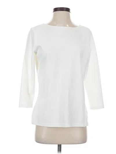 Pre-owned Talbots 3/4 Sleeve T-shirt In White