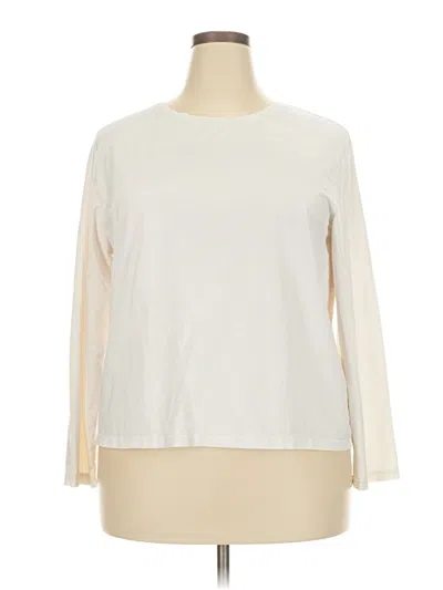 Pre-owned Talbots 3/4 Sleeve T-shirt In White